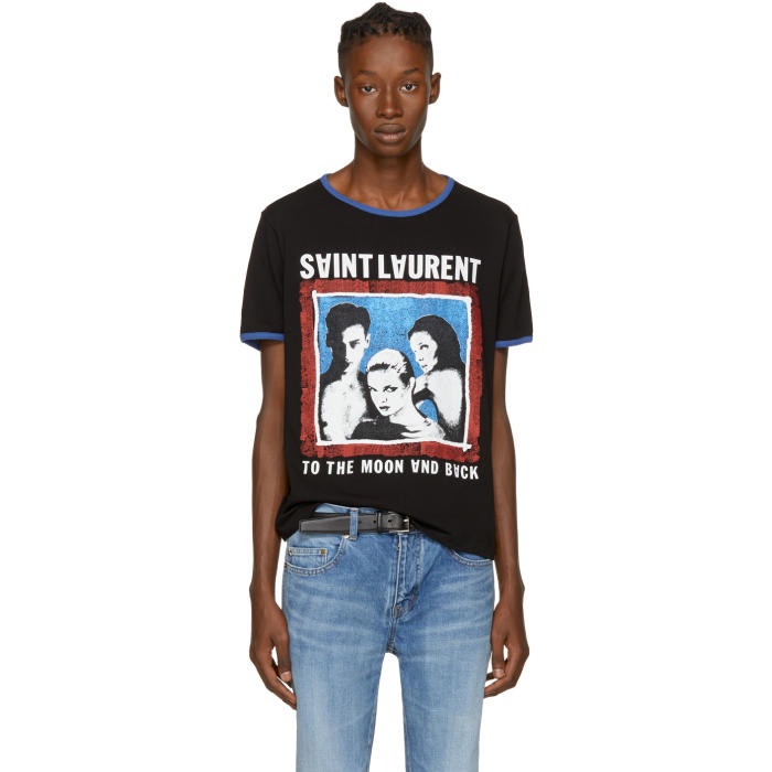 Photo: Saint Laurent Black To The Moon and Back T-Shirt