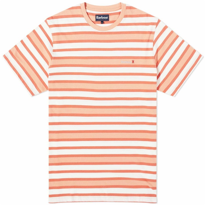Photo: Barbour Men's Crundale Stripe T-Shirt in Faded Orange