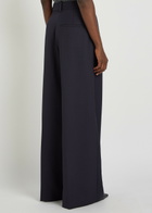 Anine Bing Lou Wide-leg Woven Trousers Navy