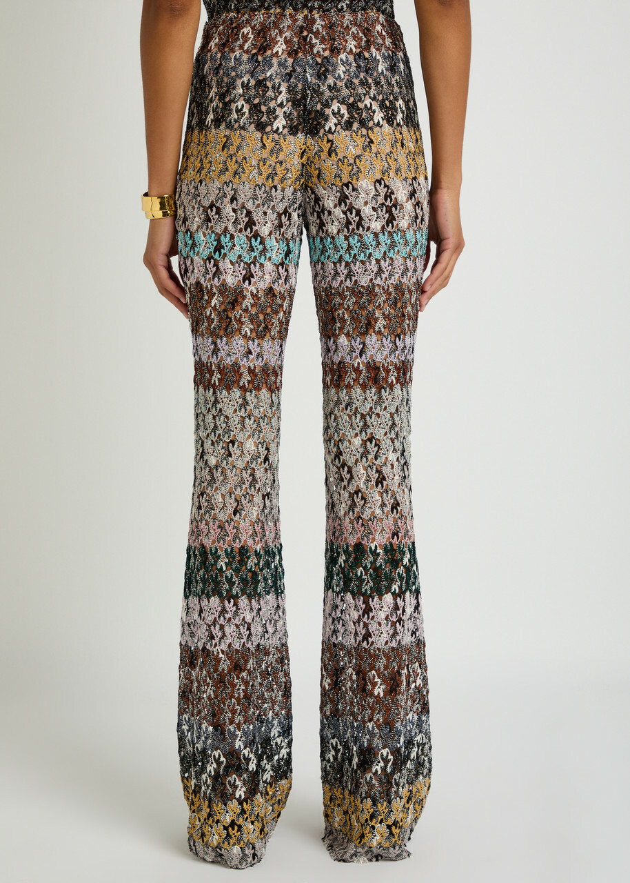 Missoni Striped Metallic-knit Trousers Multicoloured