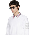 Thom Browne Black Acetate & Titanium Oval Sunglasses
