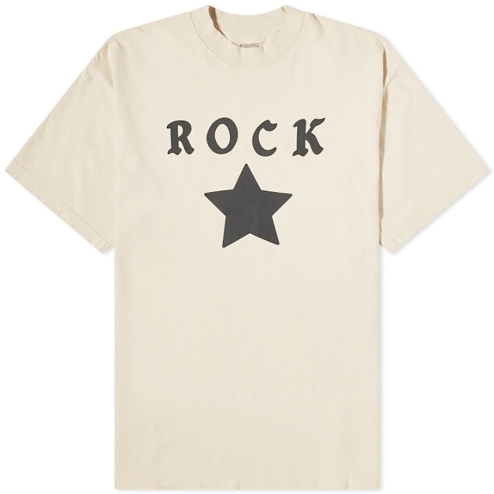 Photo: Pleasures Men's x N.E.R.D Rock Star T-Shirt in Tan