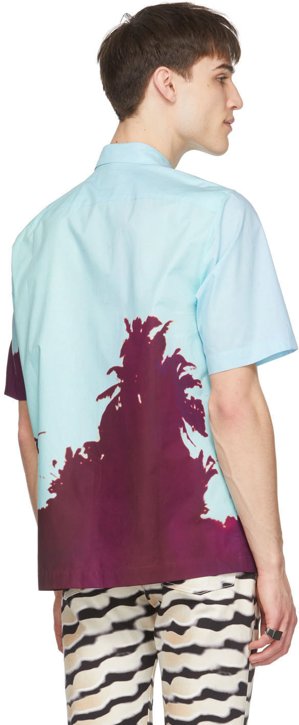 Dries Van Noten Blue & Purple Len Lye Edition Tattoo Short Sleeve