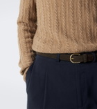 Fedeli Cable-knit cashmere half-zip sweater