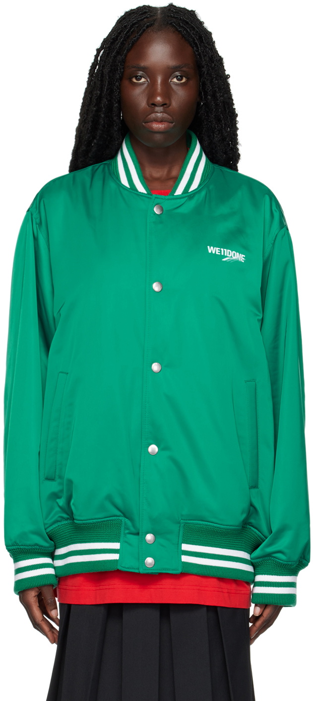 We11done Green Oversized Bomber Jacket