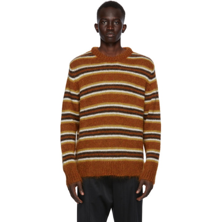 Photo: CMMN SWDN Brown Mohair Striped Sigge Sweater