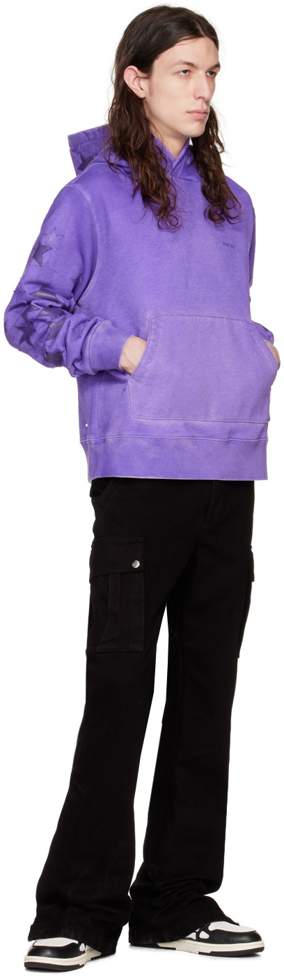 AMIRI Purple Pigment Spray Star Hoodie Amiri