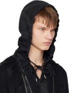 Vein Black Tassel Hood
