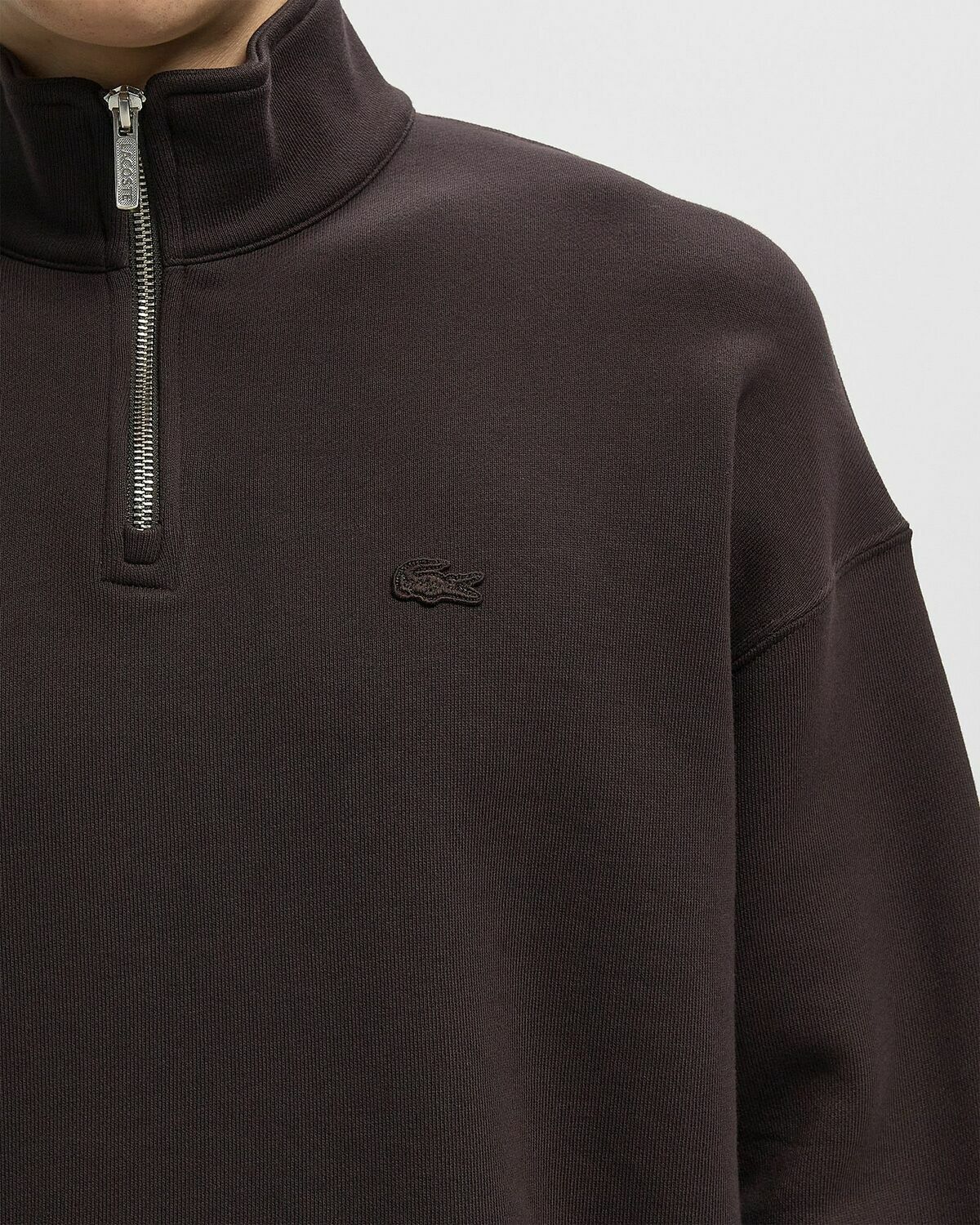 Lacoste Half zip SWEATSHIRT Brown Mens Half-Zip