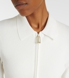 Victoria Beckham Mila ribbed-knit zip-up top