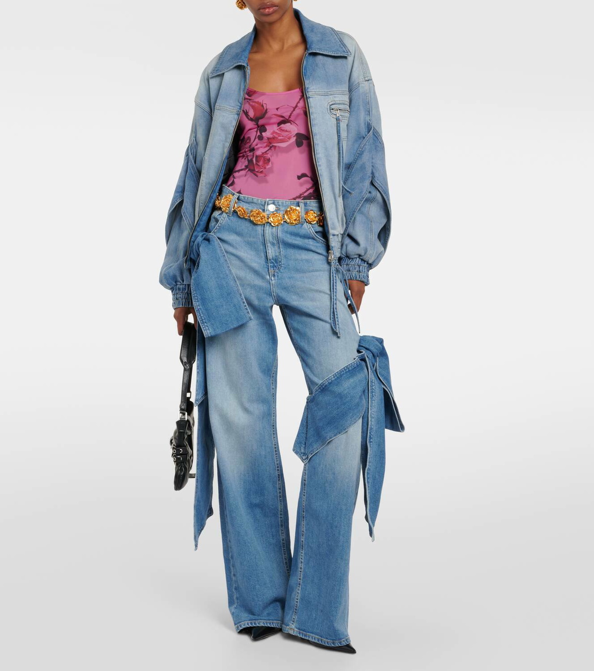 Blumarine High-rise bow-detail straight jeans Blumarine
