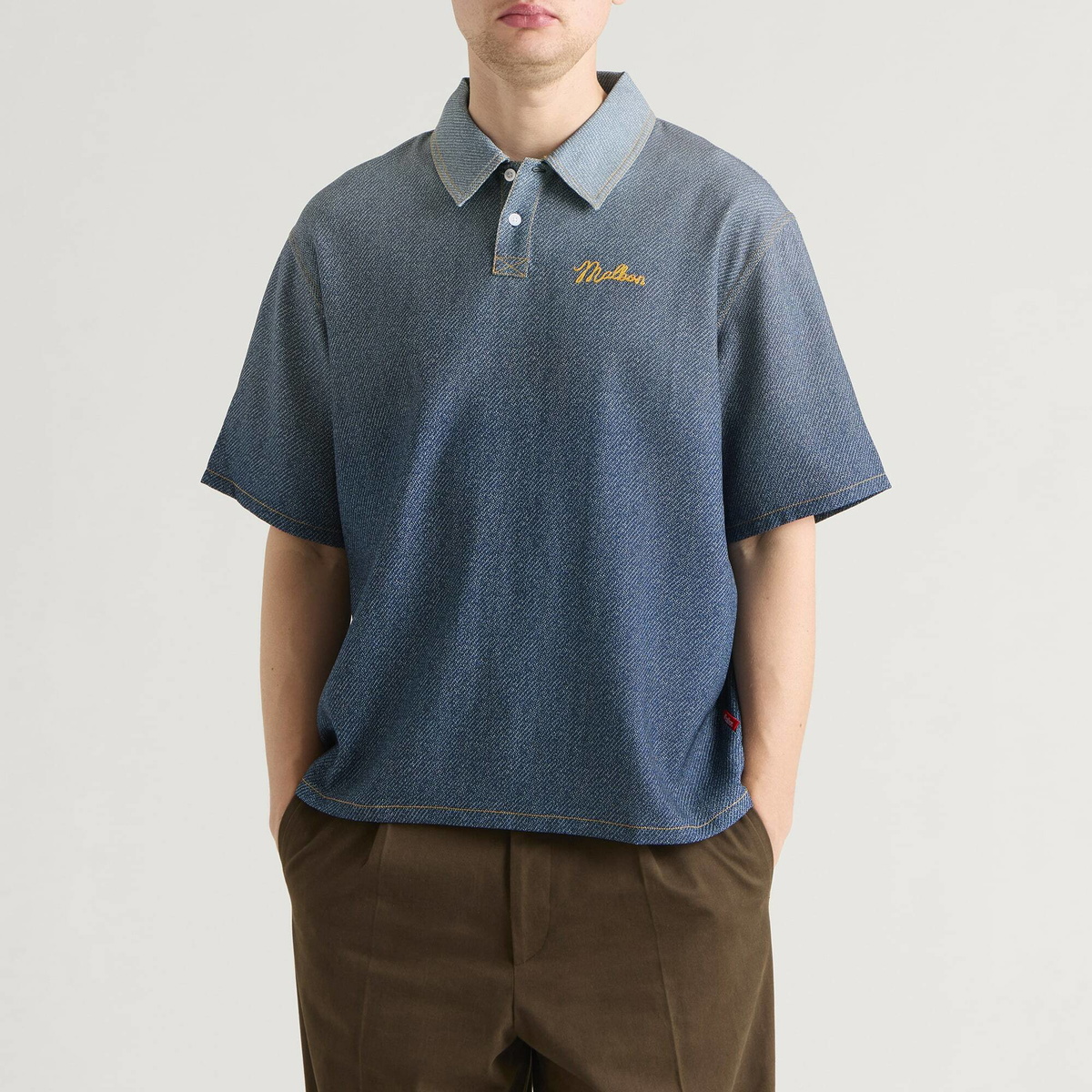 Malbon Men's Ironfade Polo in Dusty Navy