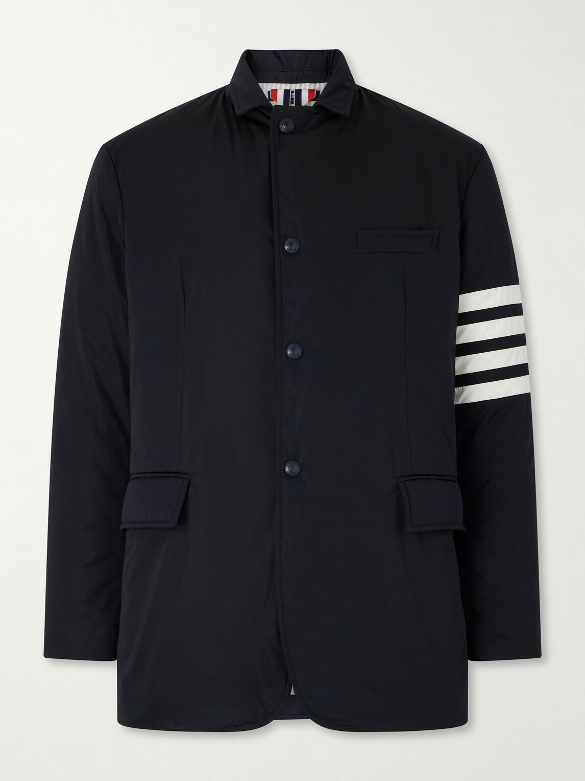 Thom Browne - Striped Shell Down Jacket - Blue