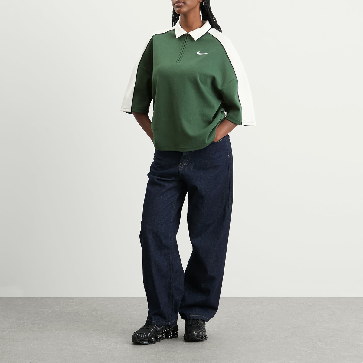 Nike Women's Sports Polo Top in Fir/Sail