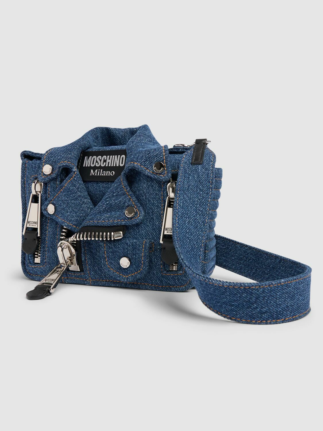 MOSCHINO Biker Denim Shoulder Bag Moschino