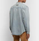 Fear of God - Grandad-Collar Washed-Denim Shirt - Blue