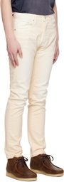 Alchemist Beige Button-Fly Jeans