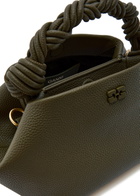 Ganni Bou Small Grained Leather top Handle bag - Olive - One Size