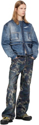 Andersson Bell Blue Trompe L'œil Double Waist Denim Jacket