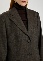 Our Legacy Queens Plaid-jacquard Wool Blazer Brown