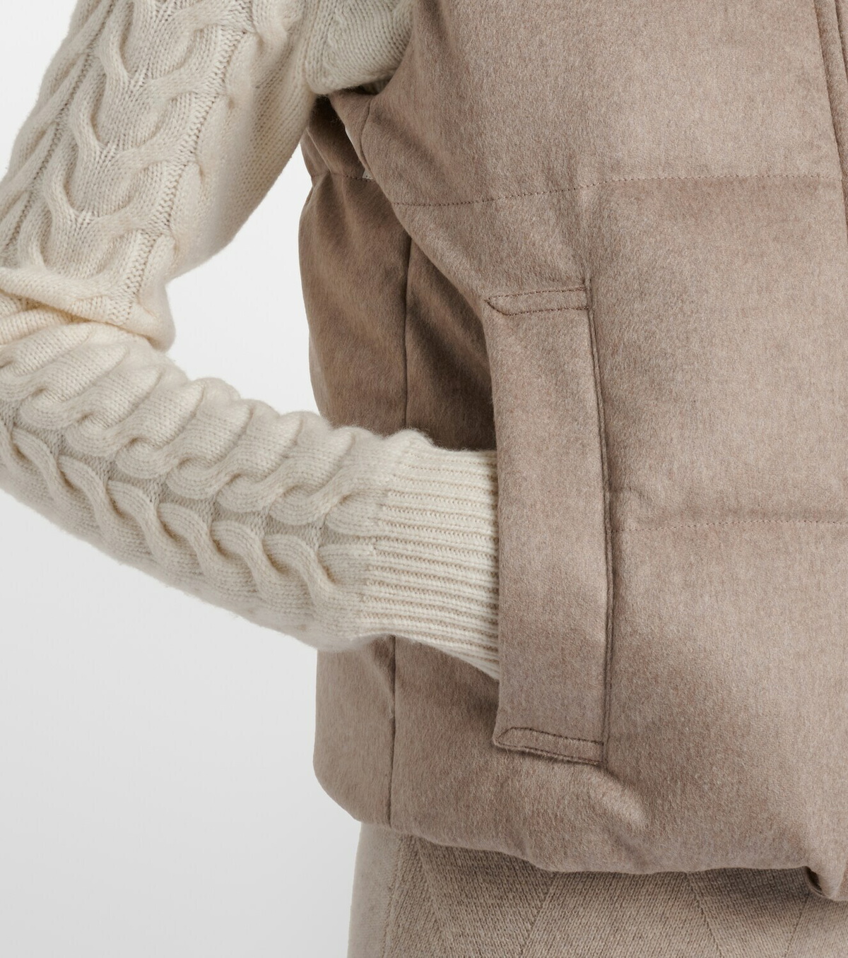 Max Mara Quilted cashmere down vest
