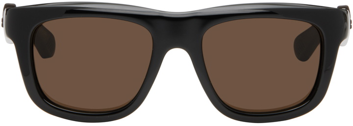 Photo: Bottega Veneta Black & Brown Mitre Sunglasses