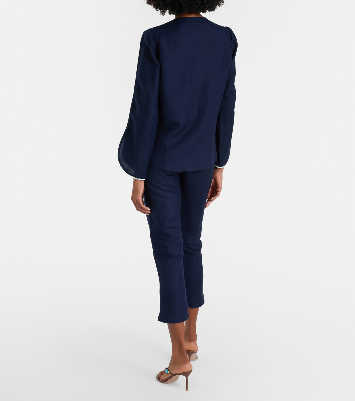 Adriana Degreas Linen-blend capri pants