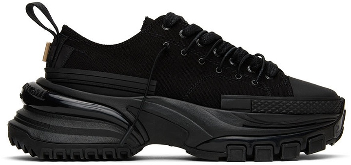 Photo: Wooyoungmi Black Double Lace Low-Top Sneakers