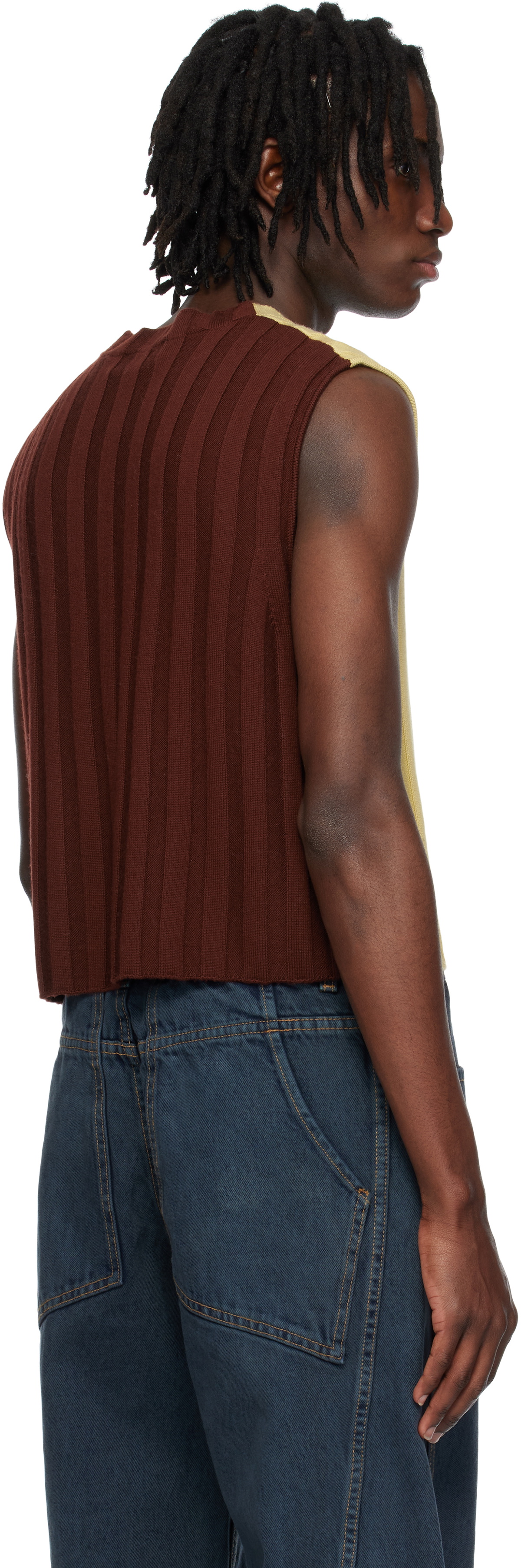 Eckhaus Latta Yellow & Burgundy Keyboard Vest