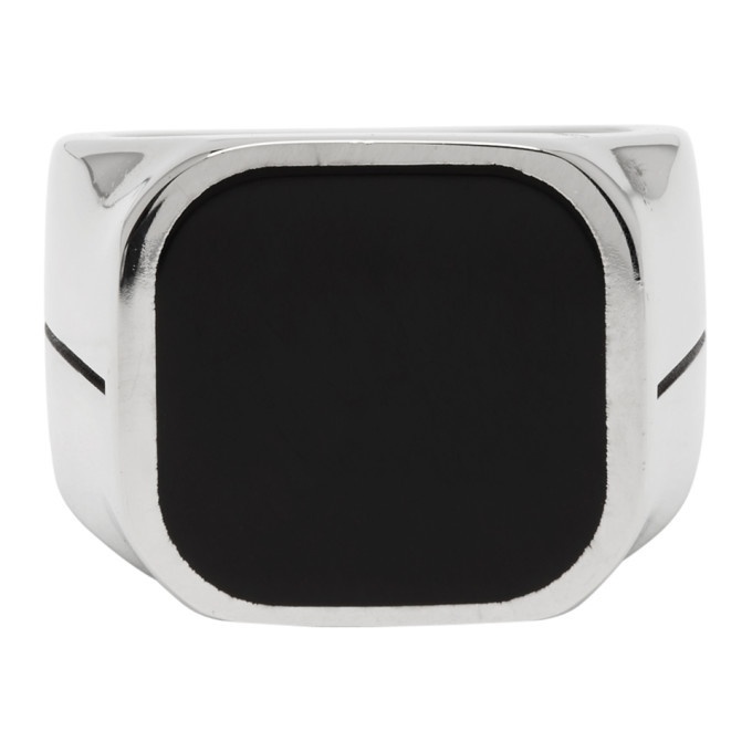 Photo: Givenchy Silver and Black Signature Signet Ring