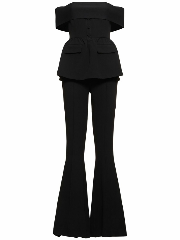 Photo: SELF-PORTRAIT Crepe Off-the-shoulder Jumpsuit