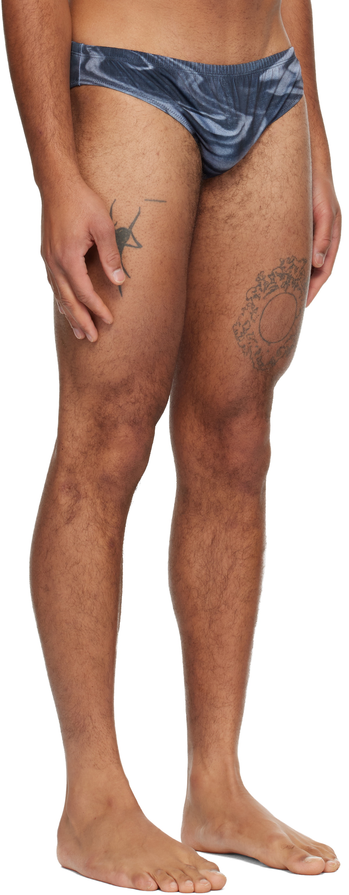Jean Paul Gaultier Gray 'The Blurry Roses' Swim Briefs