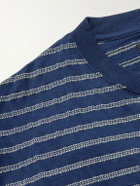 Beams Plus - Striped Cotton T-Shirt - Blue