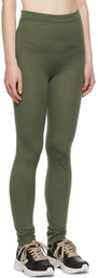 Rick Owens Green Soft Classic Stitch Knit Leggings