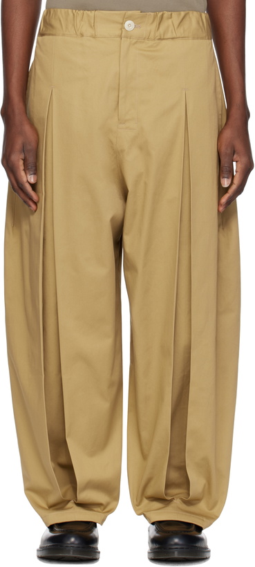Photo: SAGE NATION Tan Box Pleat Trousers