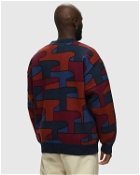 By Parra Canyons All Over Knitted Cardigan Blue/Red - Mens - Zippers & Cardigans