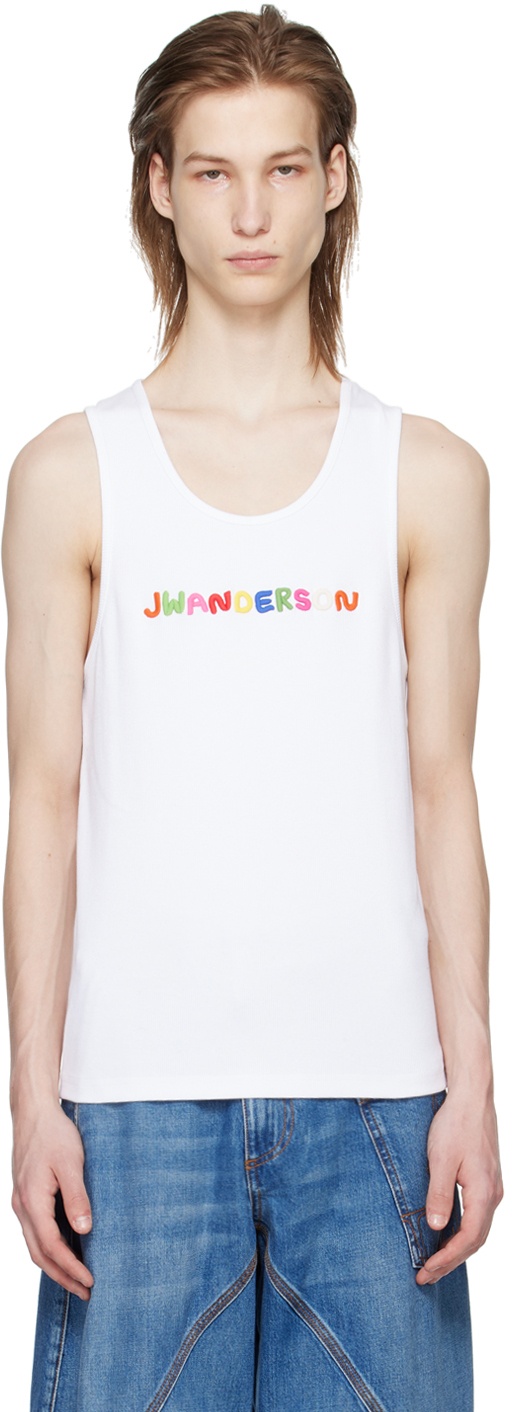 Photo: JW Anderson White Embroidered Tank Top