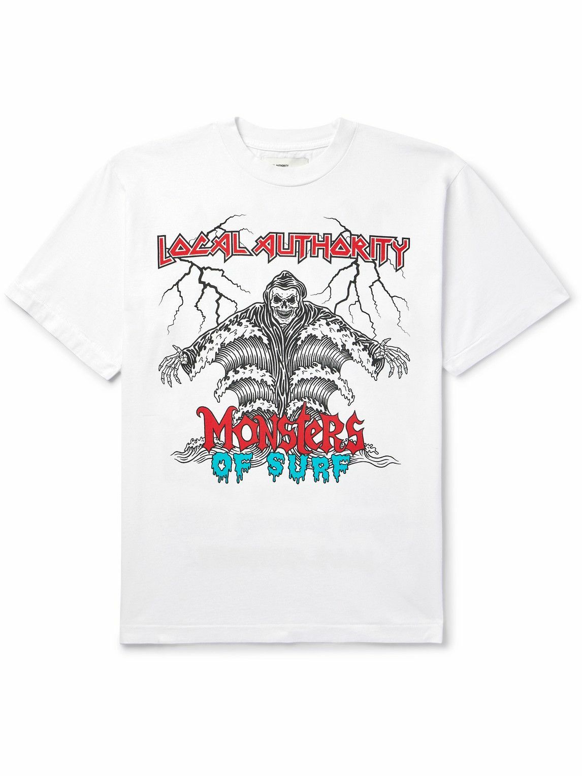 Local Authority LA - Monsters of Surf Logo-Print Cotton-Jersey T-Shirt - White