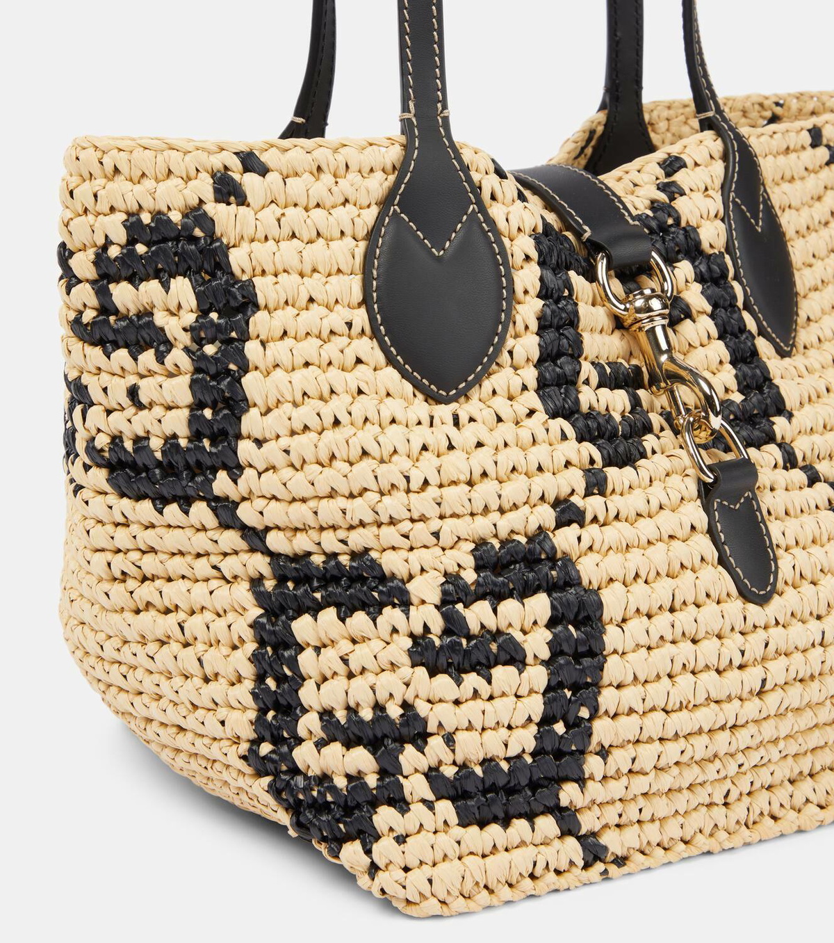 Gucci Summer Medium leather-trimmed basket bag Gucci