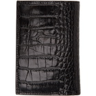 Paul Smith Black Croc Bifold Card Holder