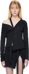 Jade Cropper Navy Strap Shirt