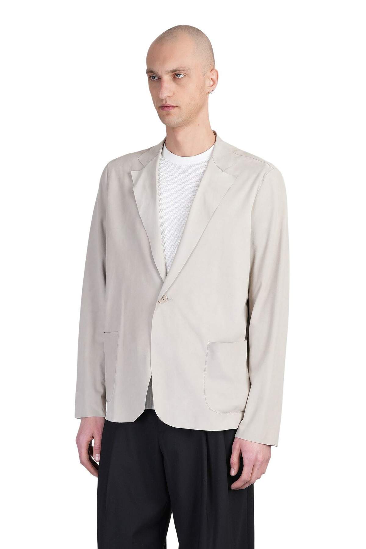 Salvatore Santoro Leather Jacket In Grey Leather