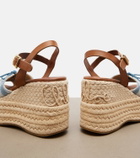Chloé Striped canvas espadrille wedge sandals
