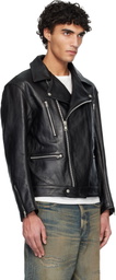Neighborhood Black Leather Riders Jacket