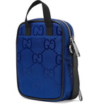 GUCCI - Leather-Trimmed Monogrammed ECONYL Messenger Bag - Blue