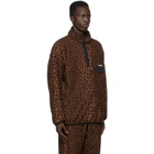 WACKO MARIA Brown and Black Fleece Leopard Pullover Jacket
