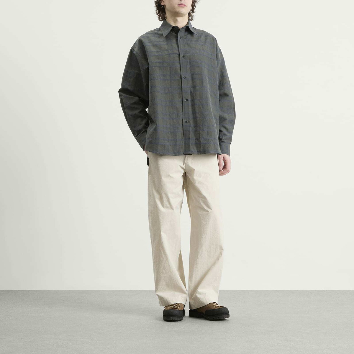 Sage Nation Men's Chisholm Check Shirt in Grey/Yellow Check