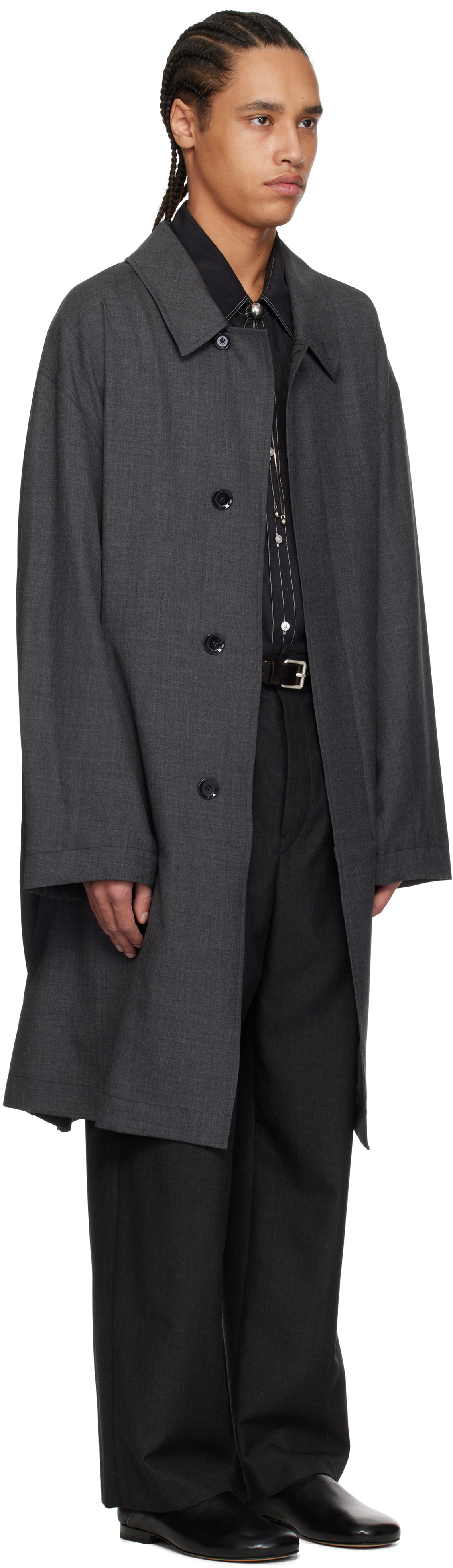 LEMAIRE Gray Light Tailored Coat Lemaire