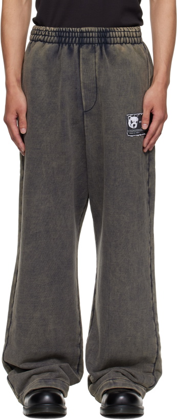 Photo: We11done Gray Teddy ID Jersey Sweatpants
