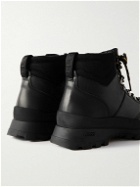 Belstaff - Scramble Mesh-Trimmed Leather Lace-Up Boots - Black